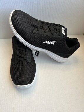 Avia Black Mesh Casual Trainer with White Logo